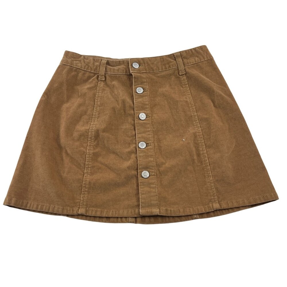 Celebrity Pink Corduroy Button-Up Mini Skirt Small 5/27 tan khaki
